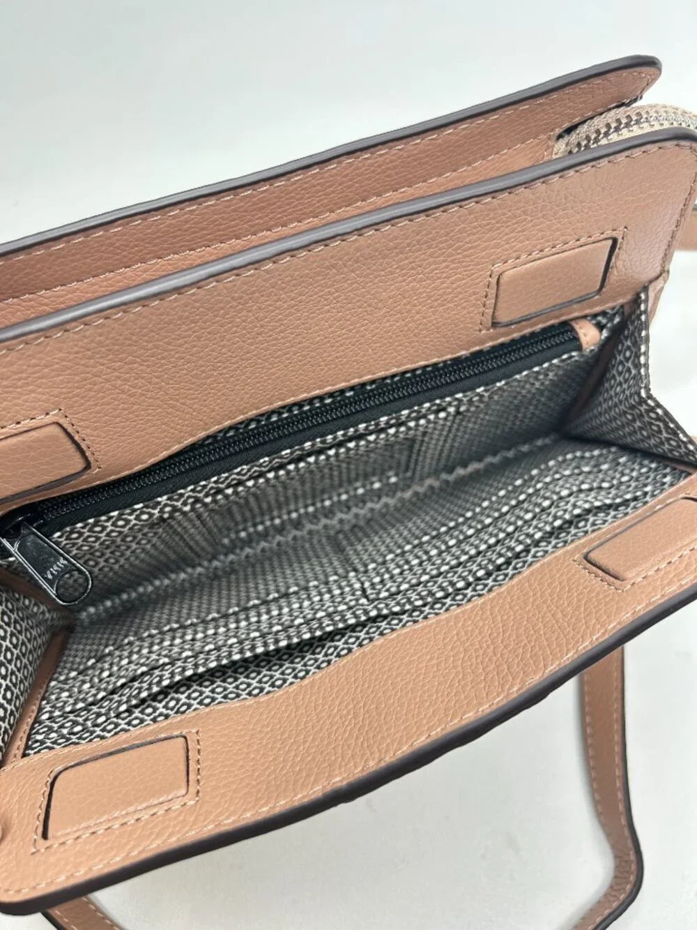 BRIGHTON Beckman Organizer Bag (Buff) Pebbled Leather Crossbody Bag $415